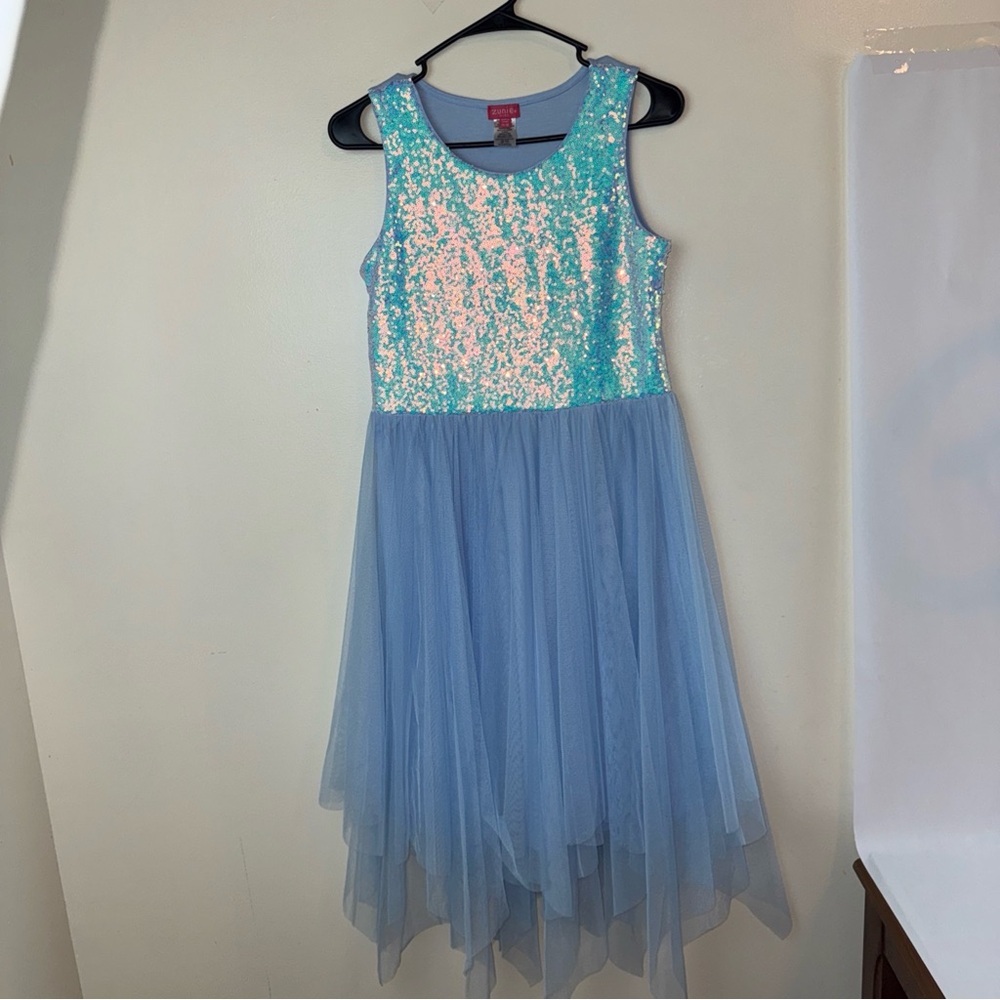Zunie Blue Sequin Dance Costume Dress